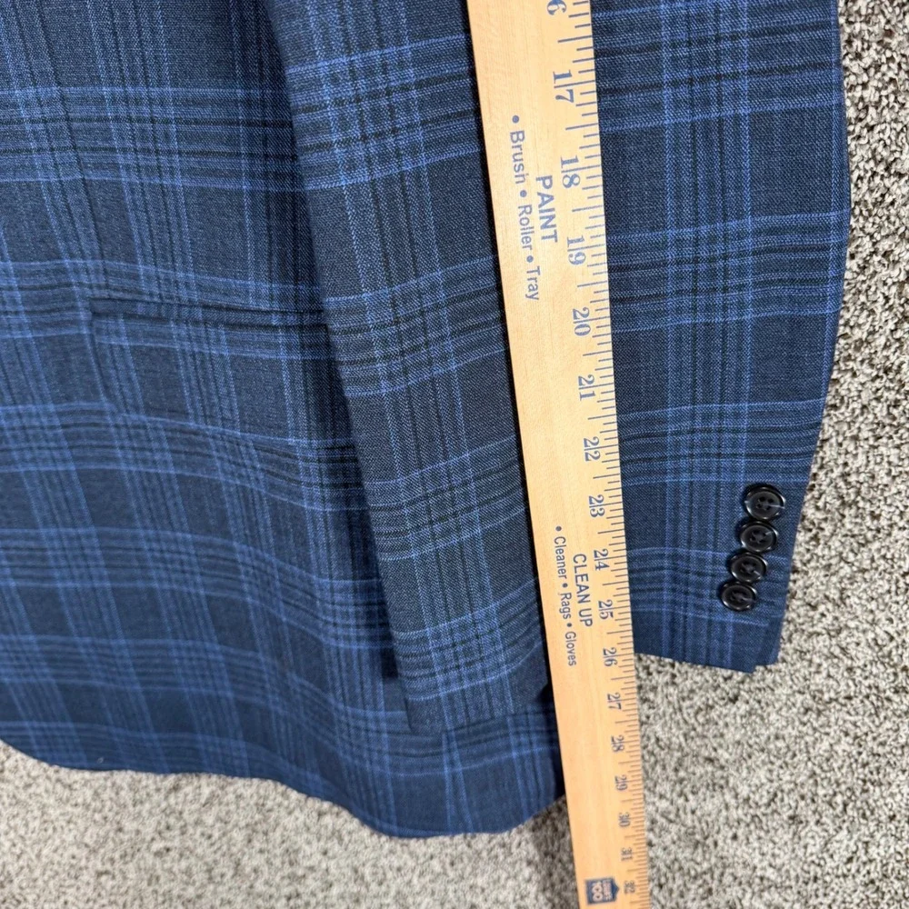 OAK HILL Blazer Mens 3XLT 54-56 Blue Plaid Stretch Fit by DXL Sport Coat Jacket